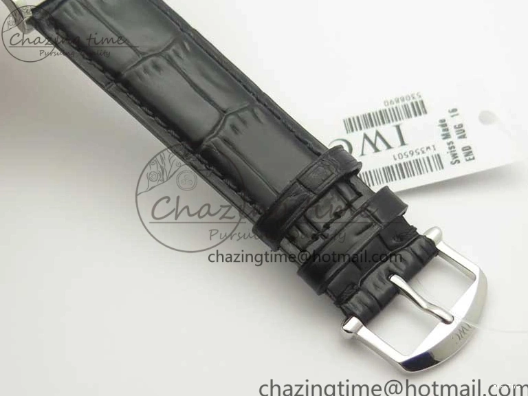 MIROTIME 0812 Portofino Automatic SS MKF 1:1 Best Edition White Dial On Black Leather Strap MIYOTA 9015 V Original 7204